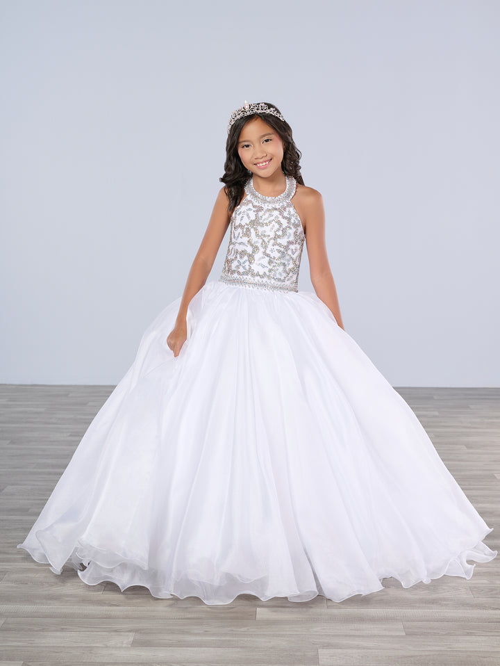 Girls Organza Halter Gown by Tiffany Princess 13786