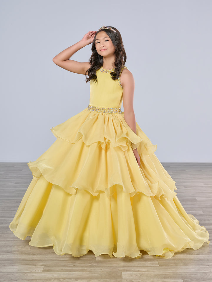 Girls Tiered Halter Gown by Tiffany Princess 13787