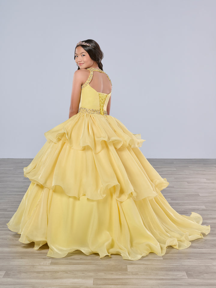 Girls Tiered Halter Gown by Tiffany Princess 13787