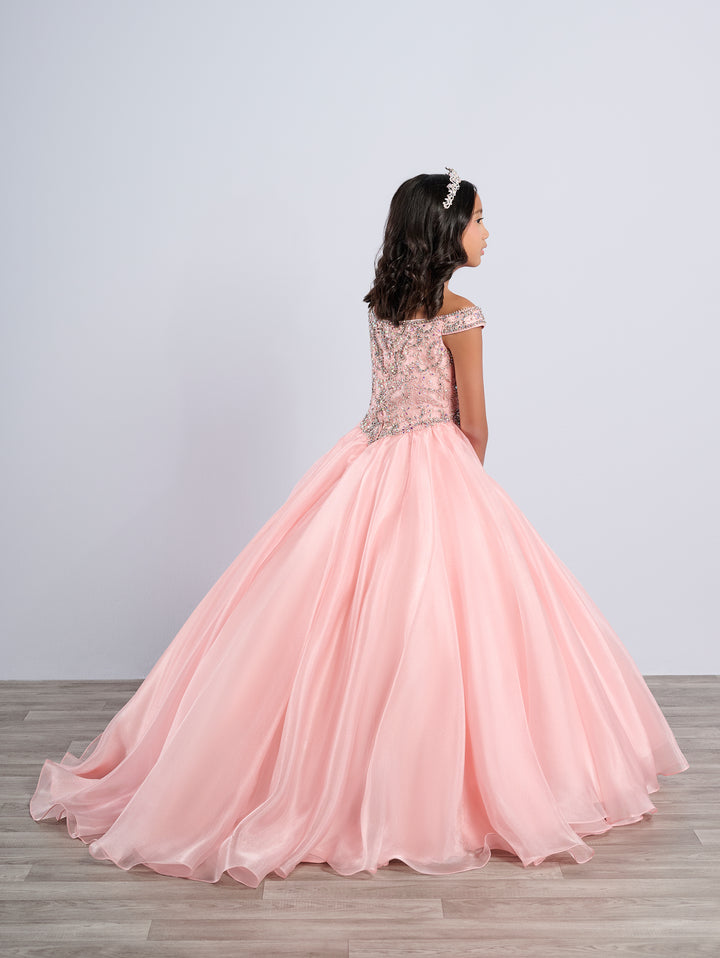 Girls Organza Off Shoulder Gown by Tiffany Princess 13788