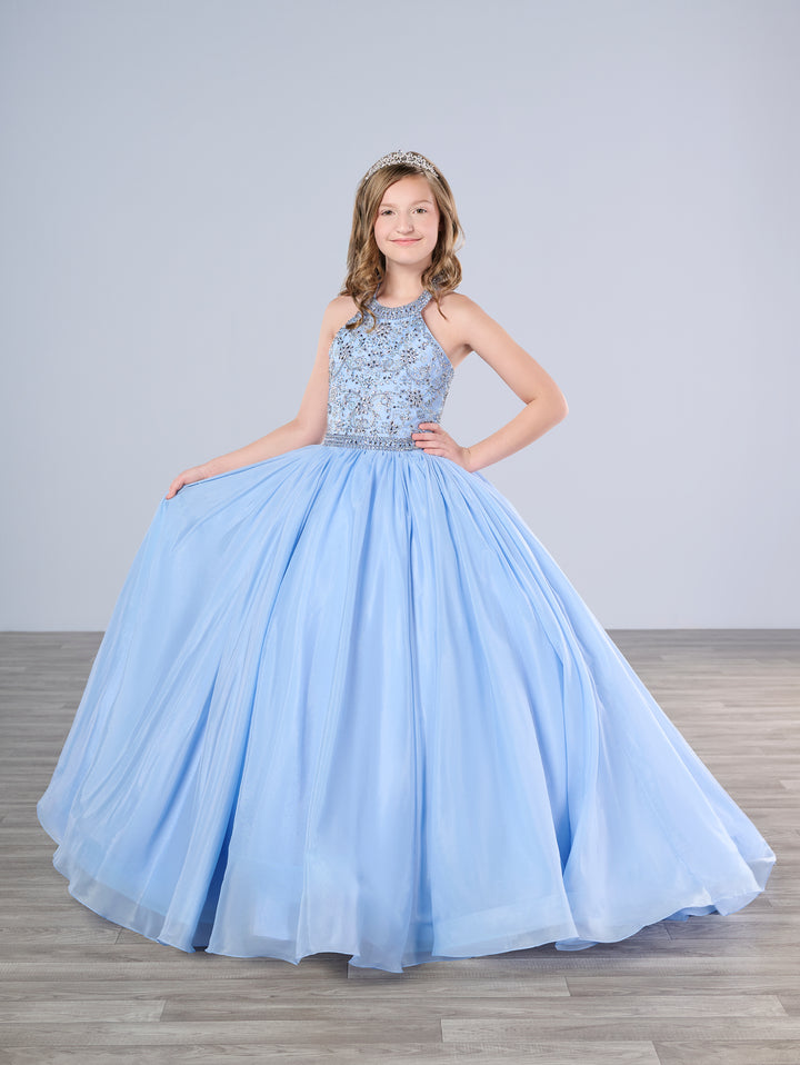 Girls Chiffon Sleeveless Gown by Tiffany Princess 13791