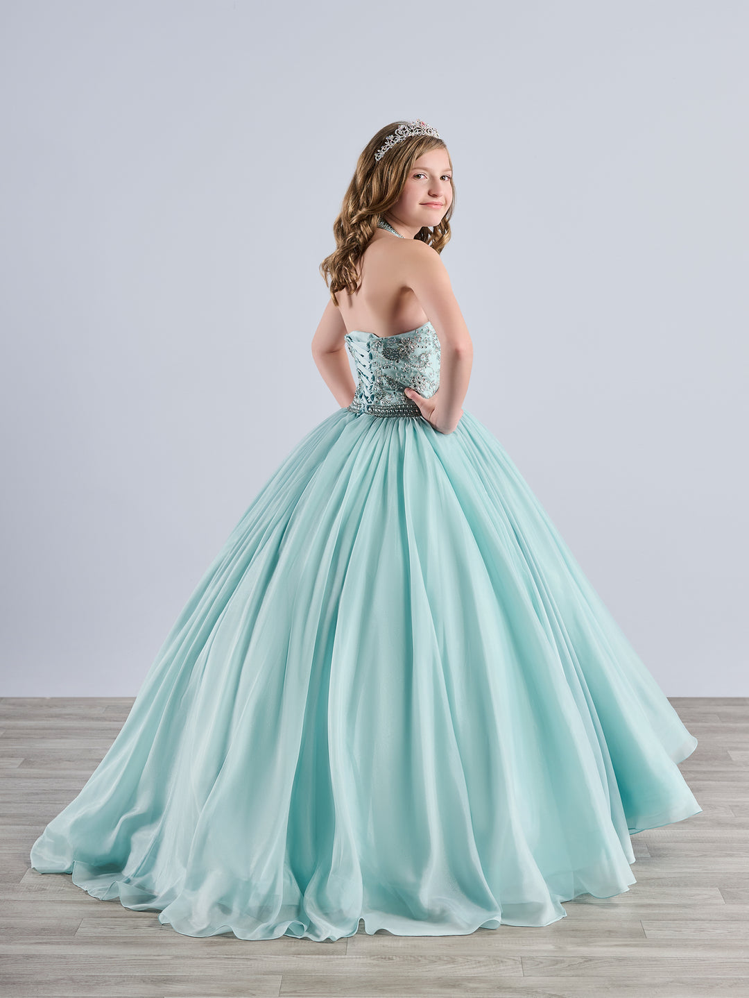 Girls Chiffon Sleeveless Gown by Tiffany Princess 13791