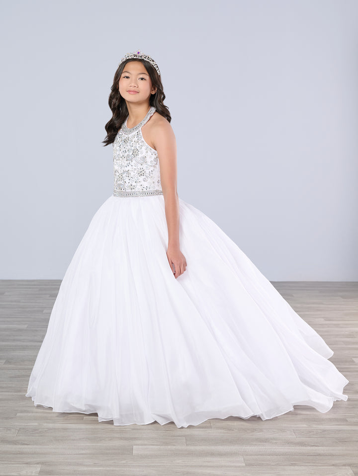 Girls Chiffon Sleeveless Gown by Tiffany Princess 13791