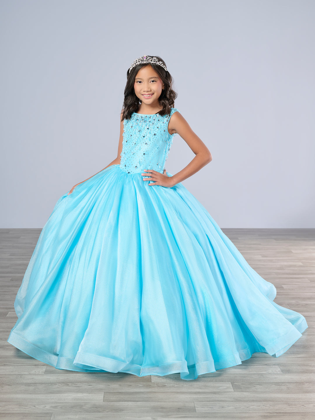 Girls Organza Sleeveless Gown by Tiffany Princess 13793