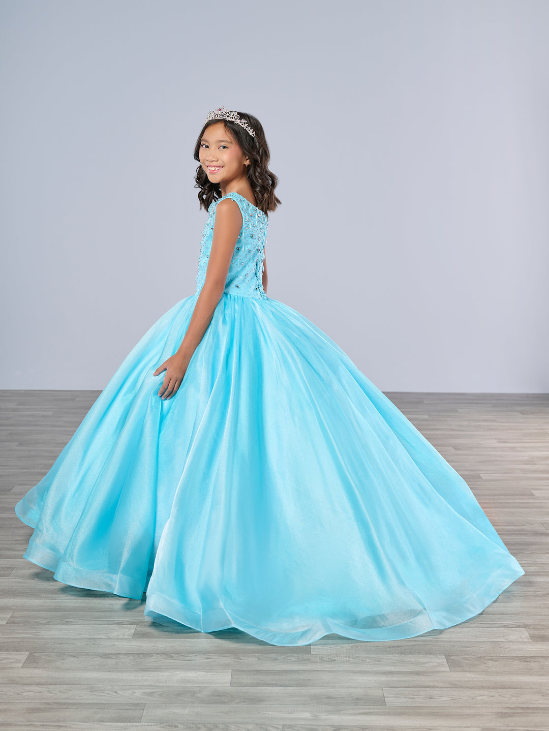 Girls Organza Sleeveless Gown by Tiffany Princess 13793