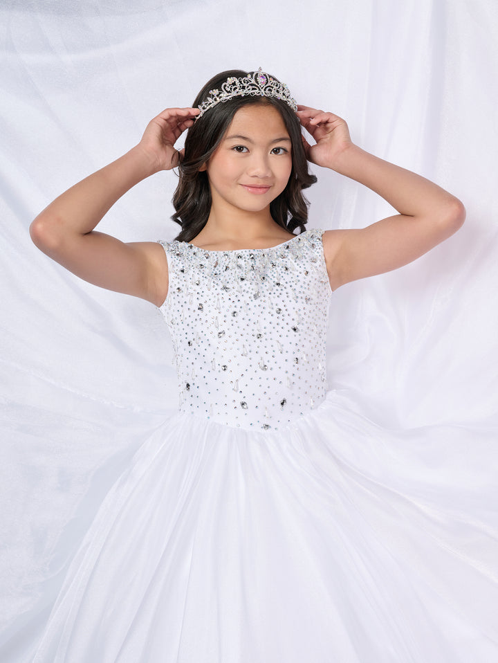 Girls Organza Sleeveless Gown by Tiffany Princess 13793