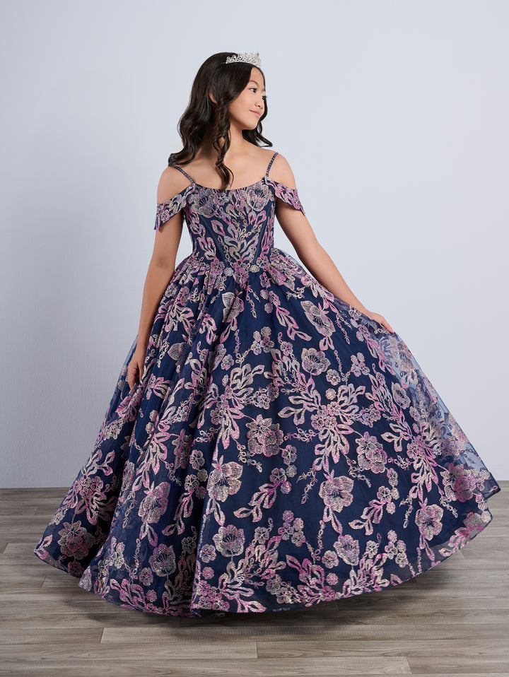 Girls Glitter Print Gown by Tiffany Princess 13794