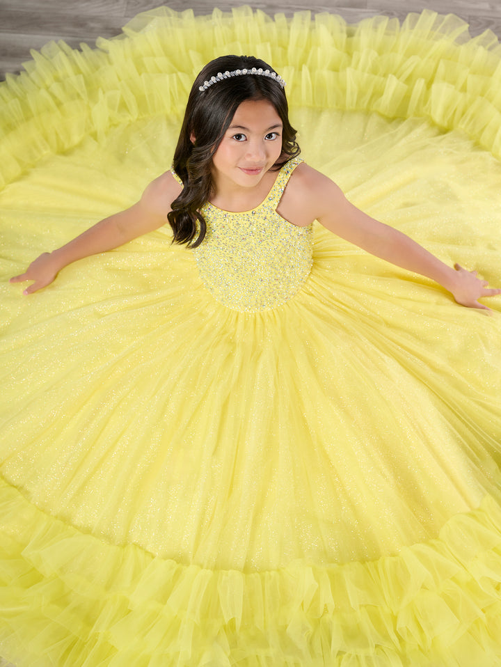 Girls Ruffled  Halter Gown by Tiffany Princess 13795