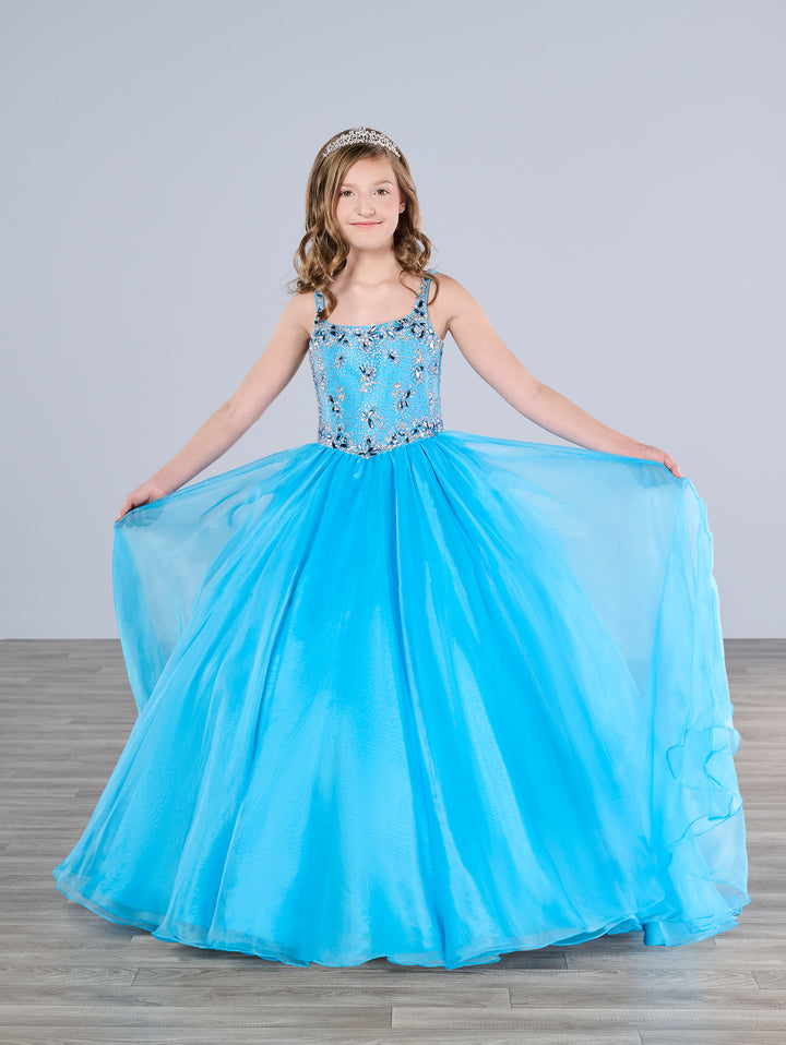 Girls Organza Sleeveless Gown by Tiffany Princess 13798