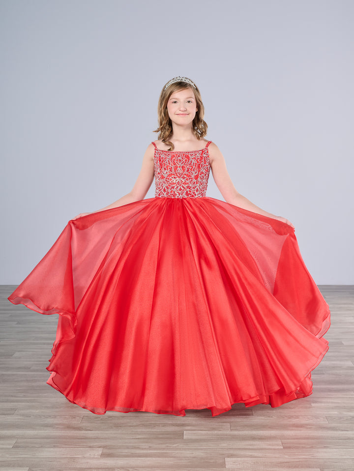 Girls Organza Sleeveless Gown by Tiffany Princess 13800