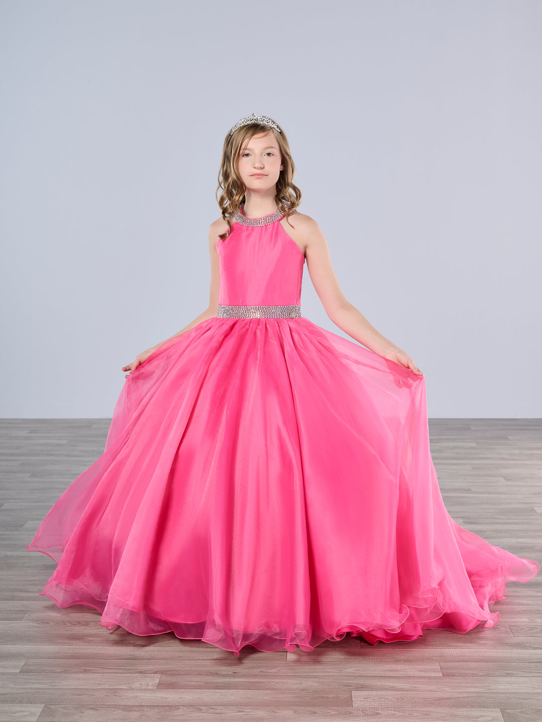 Girls Organza Halter Gown by Tiffany Princess 13801