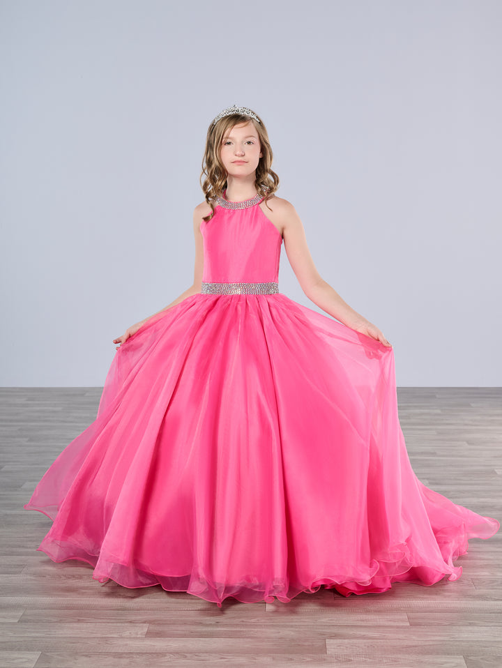 Girls Organza Halter Gown by Tiffany Princess 13801