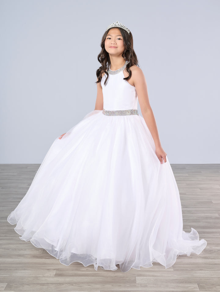 Girls Organza Halter Gown by Tiffany Princess 13801