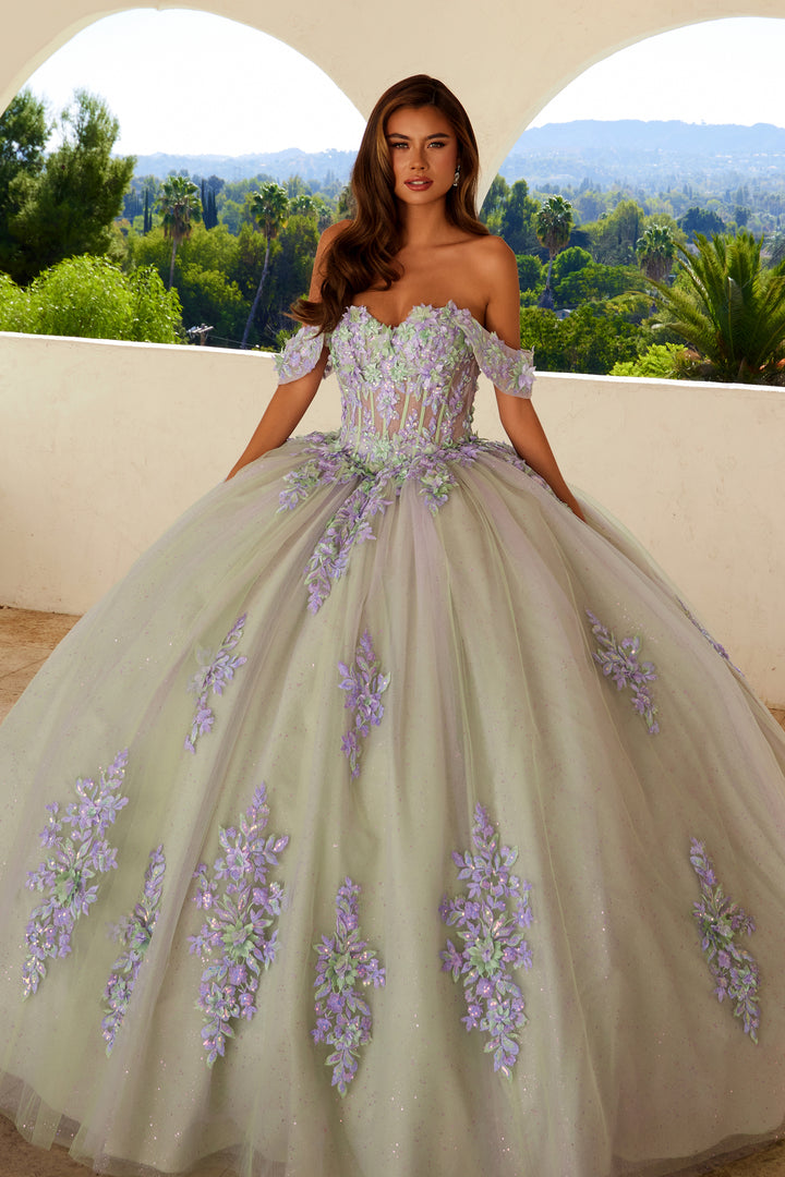 Applique Off Shoulder Ball Gown by Juliet JT1479J