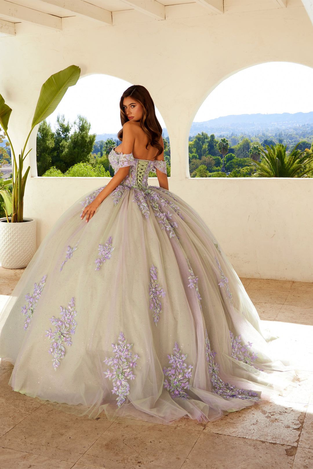 Applique Off Shoulder Ball Gown by Juliet JT1479J