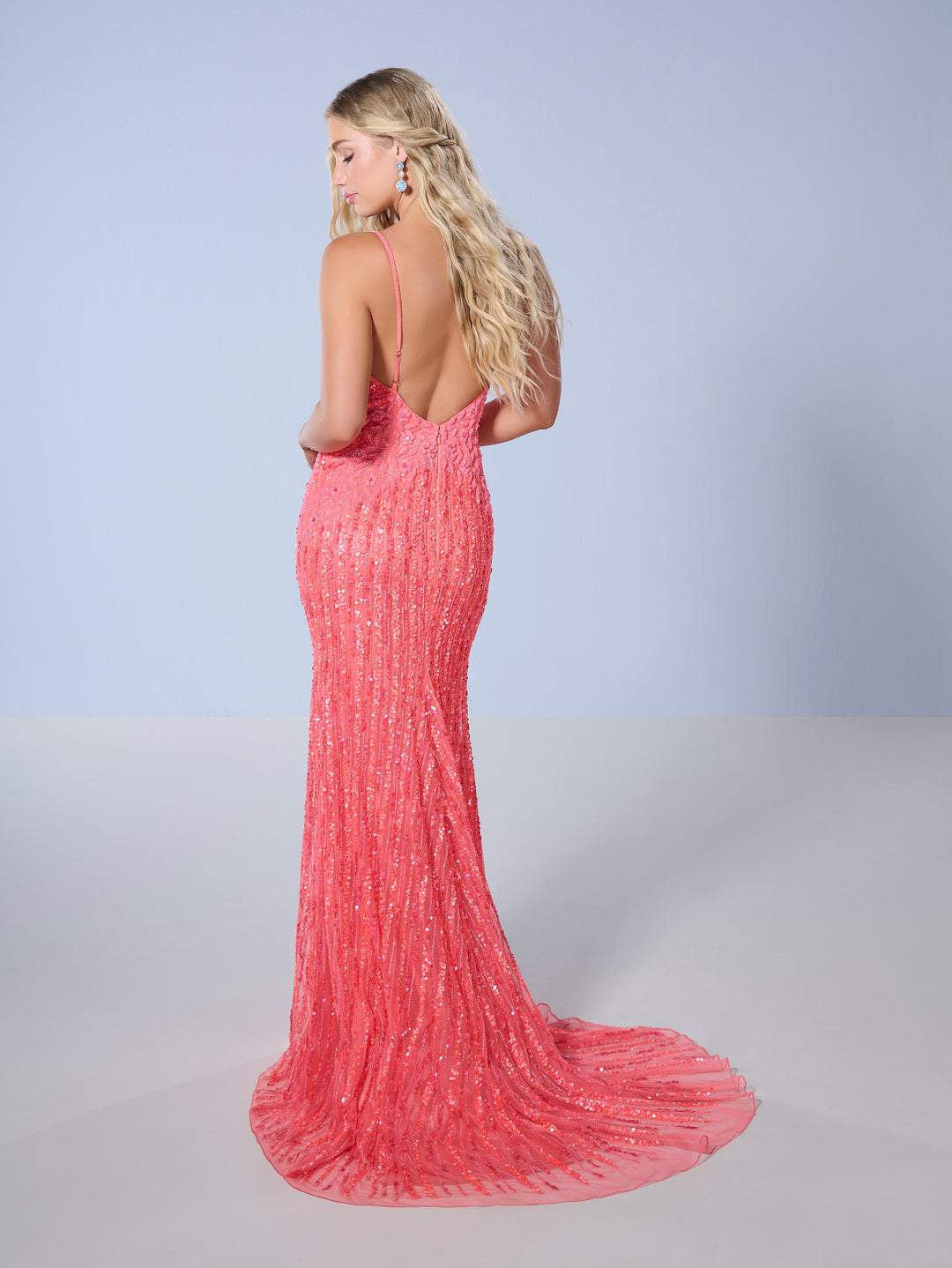 Beaded Fitted Sleeveless Gown by Tiffany Designs 16157