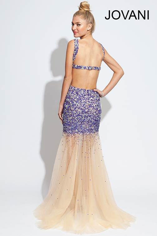 Beaded Sheer Fitted Sleeveless Gown by Jovani 171100