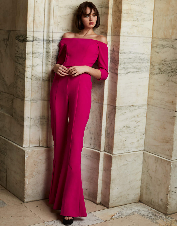 3/4 Sleeve Off Shoulder Jumpsuit by Jovani 1867