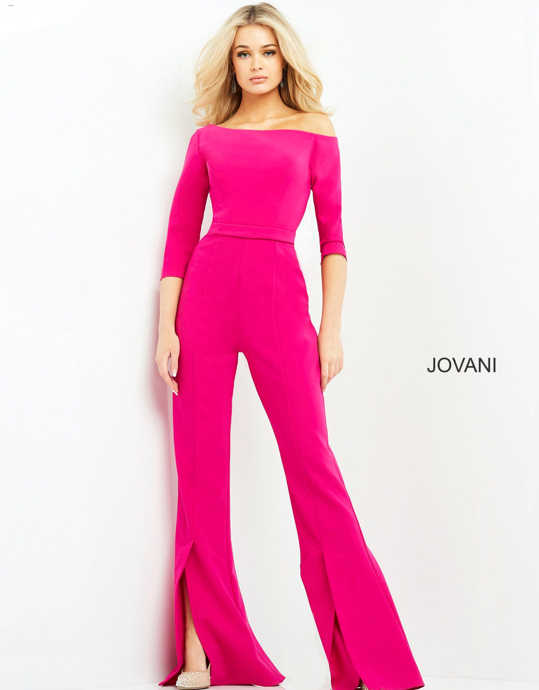 3/4 Sleeve Off Shoulder Jumpsuit by Jovani 1867