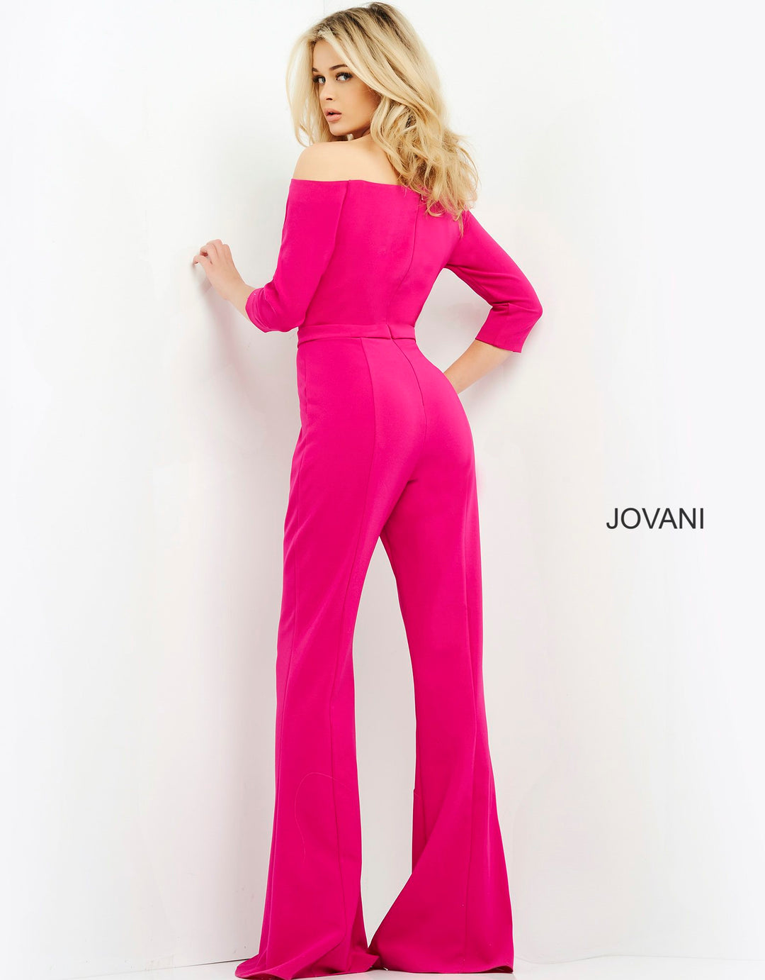 3/4 Sleeve Off Shoulder Jumpsuit by Jovani 1867