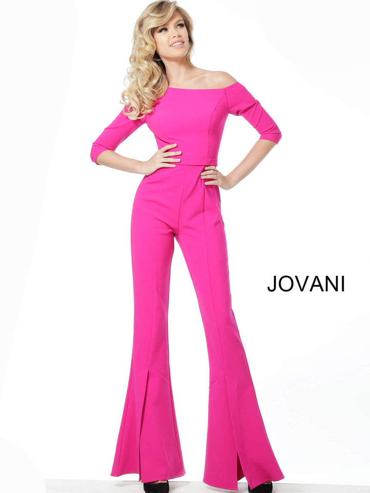 3/4 Sleeve Off Shoulder Jumpsuit by Jovani 1867