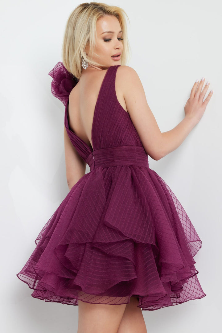 Short Sleeveless A-line Tiered Dress by Jovani 22279