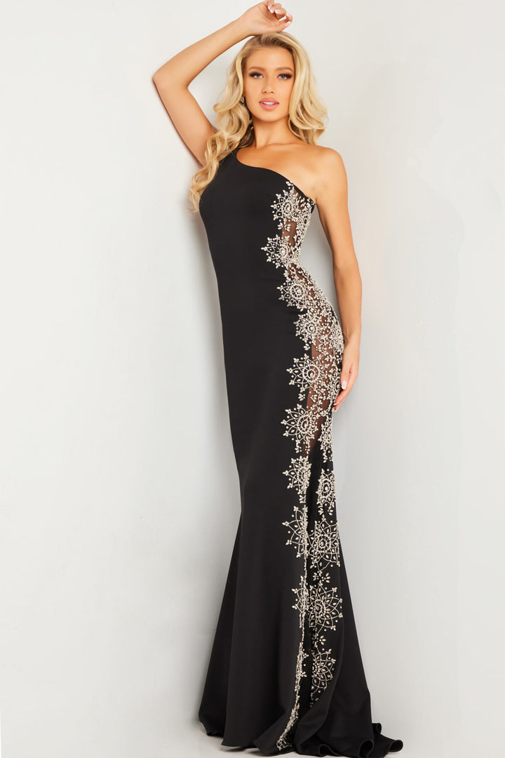 Jersey Fitted One Shoulder Gown by Jovani 22500