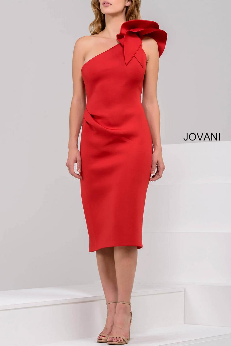 Fitted Short One Shoulder Bow Dress by Jovani 23886