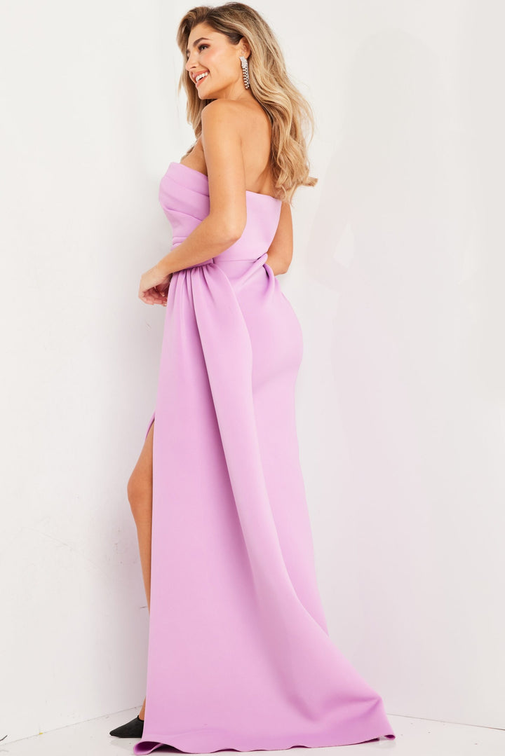 Scuba Fitted Strapless Slit Gown by Jovani 24012