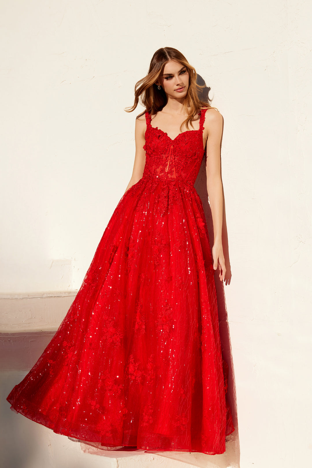 Applique Sweetheart A-line Gown by Juliet JT2495A