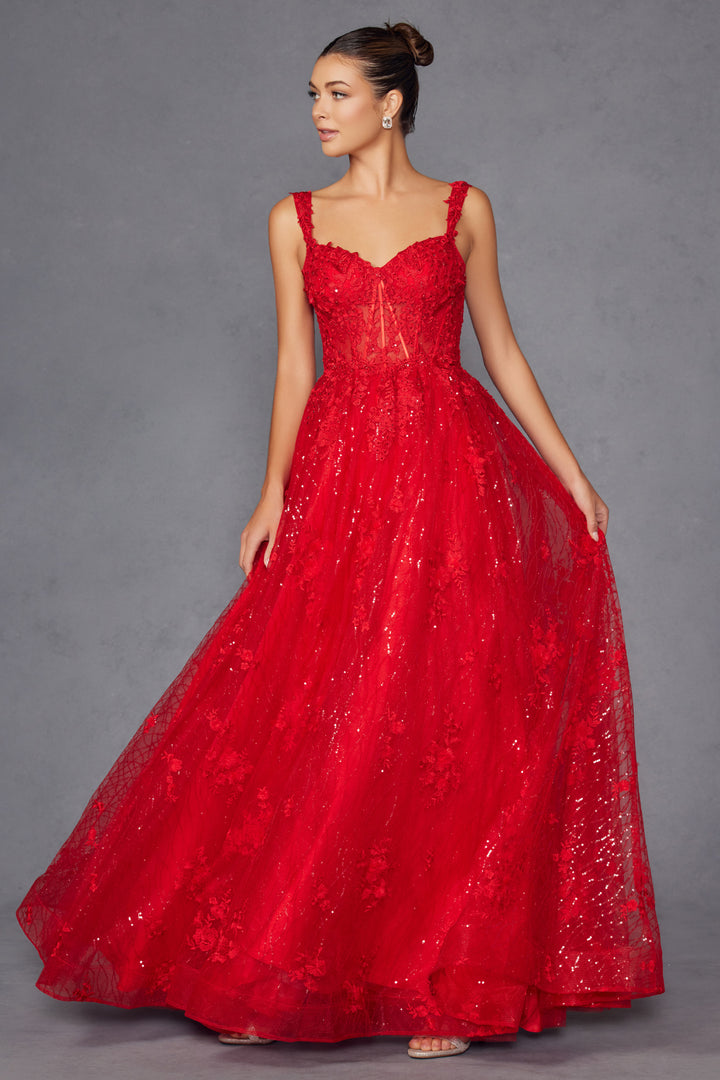 Applique Sweetheart A-line Gown by Juliet JT2495A