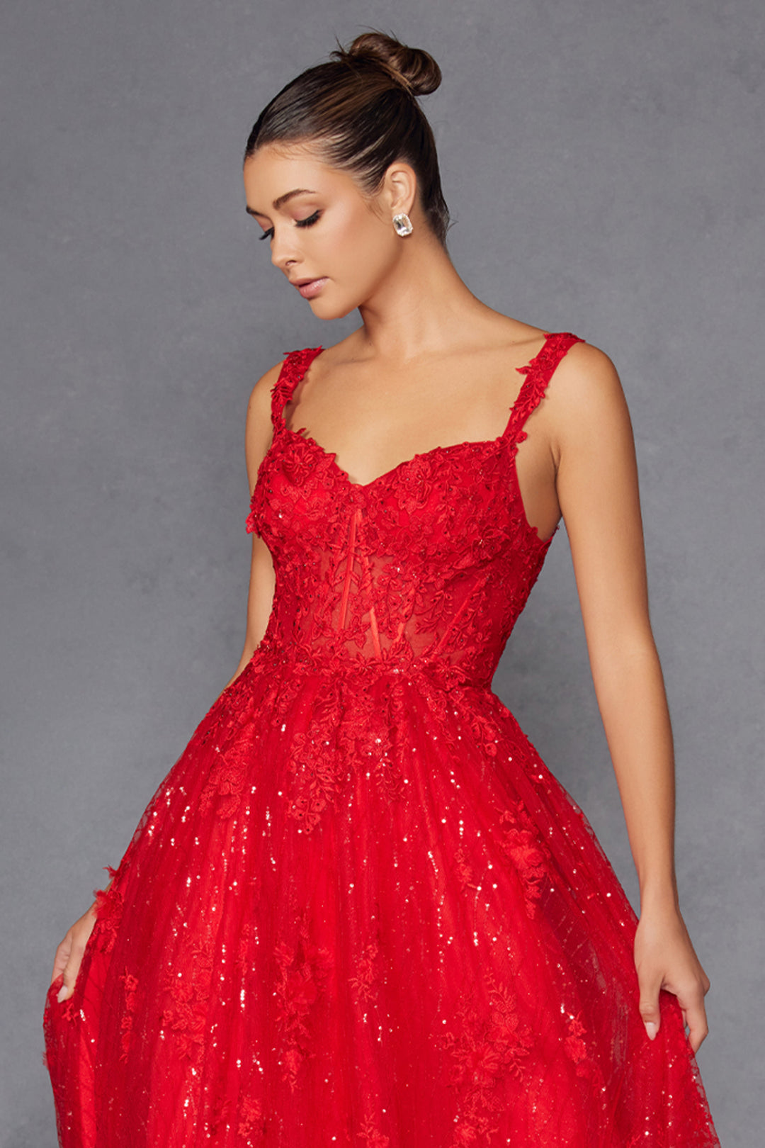 Applique Sweetheart A-line Gown by Juliet JT2495A