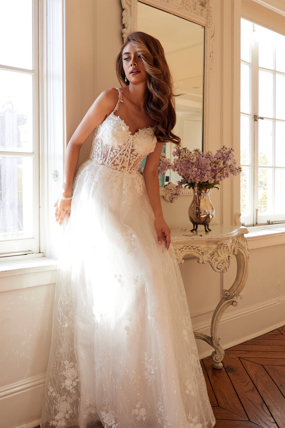 Applique Sleeveless A-line Bridal Gown by Juliet JT2495AW