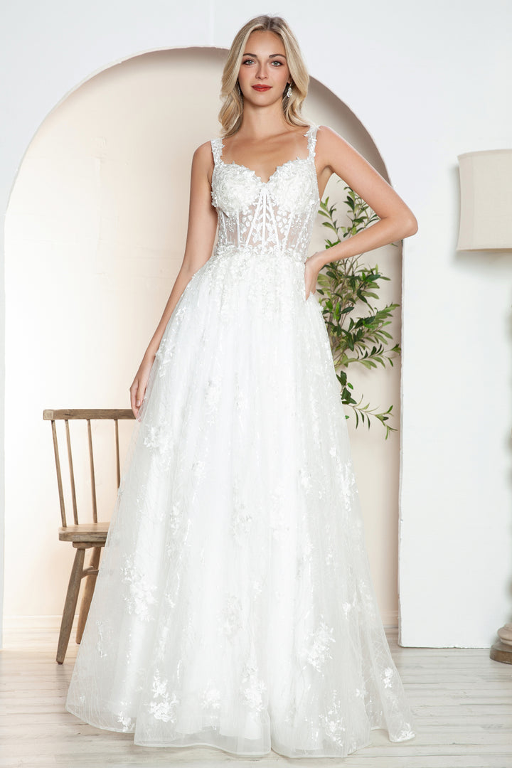 Applique Sleeveless A-line Bridal Gown by Juliet JT2495AW