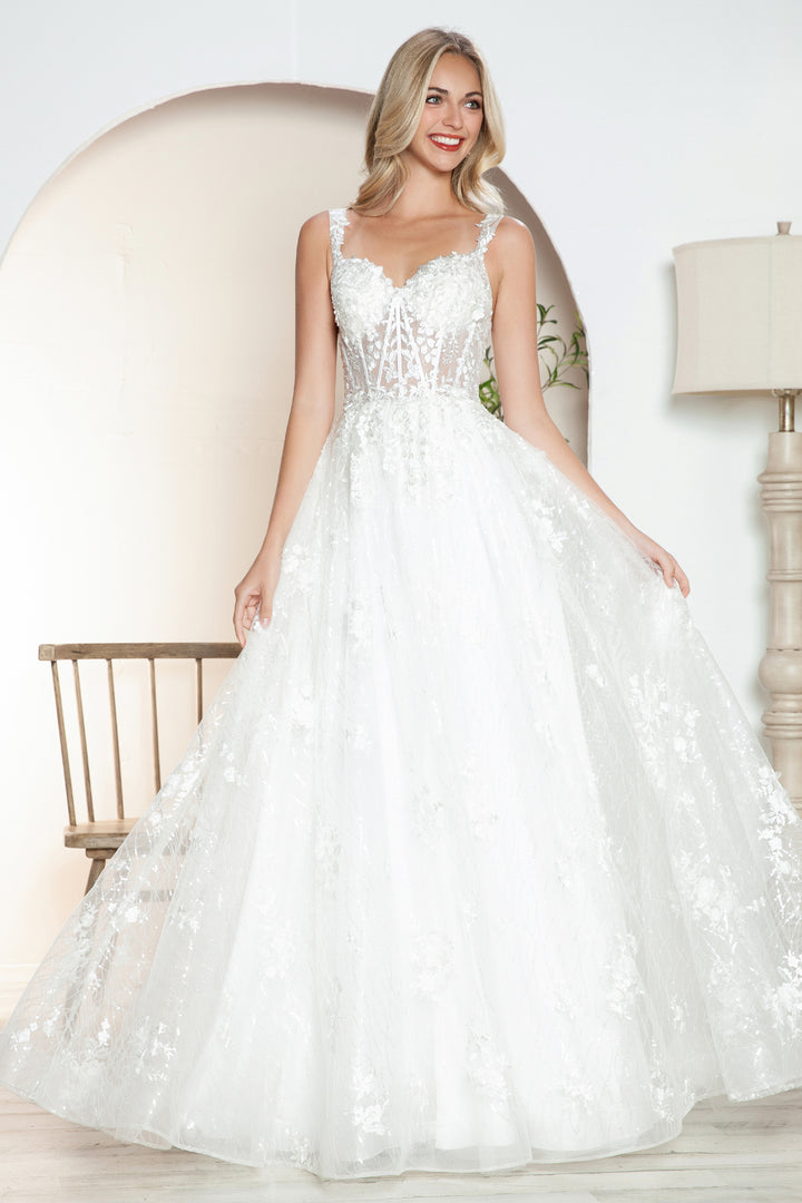 Applique Sleeveless A-line Bridal Gown by Juliet JT2495AW