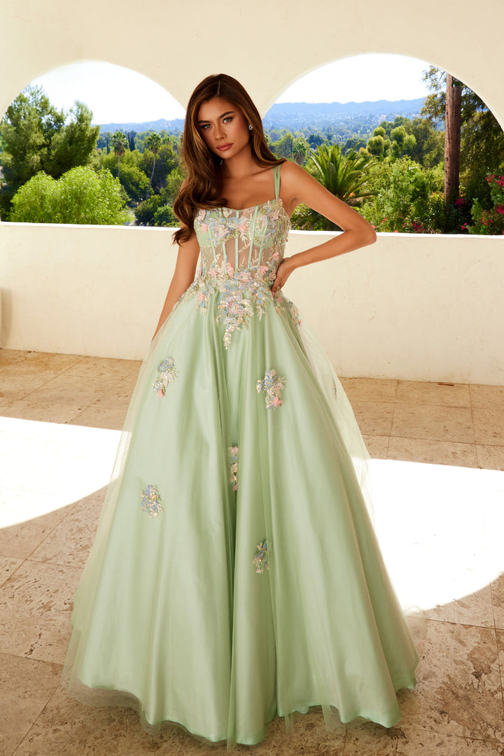 Applique Sleeveless A-line Gown by Juliet JT2565U