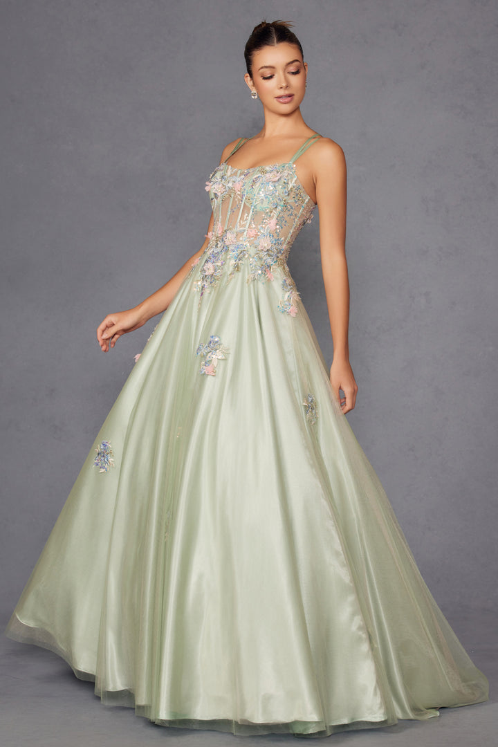 Applique Sleeveless A-line Gown by Juliet JT2565U