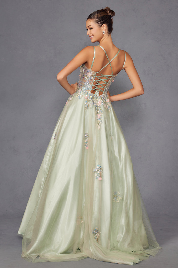 Applique Sleeveless A-line Gown by Juliet JT2565U