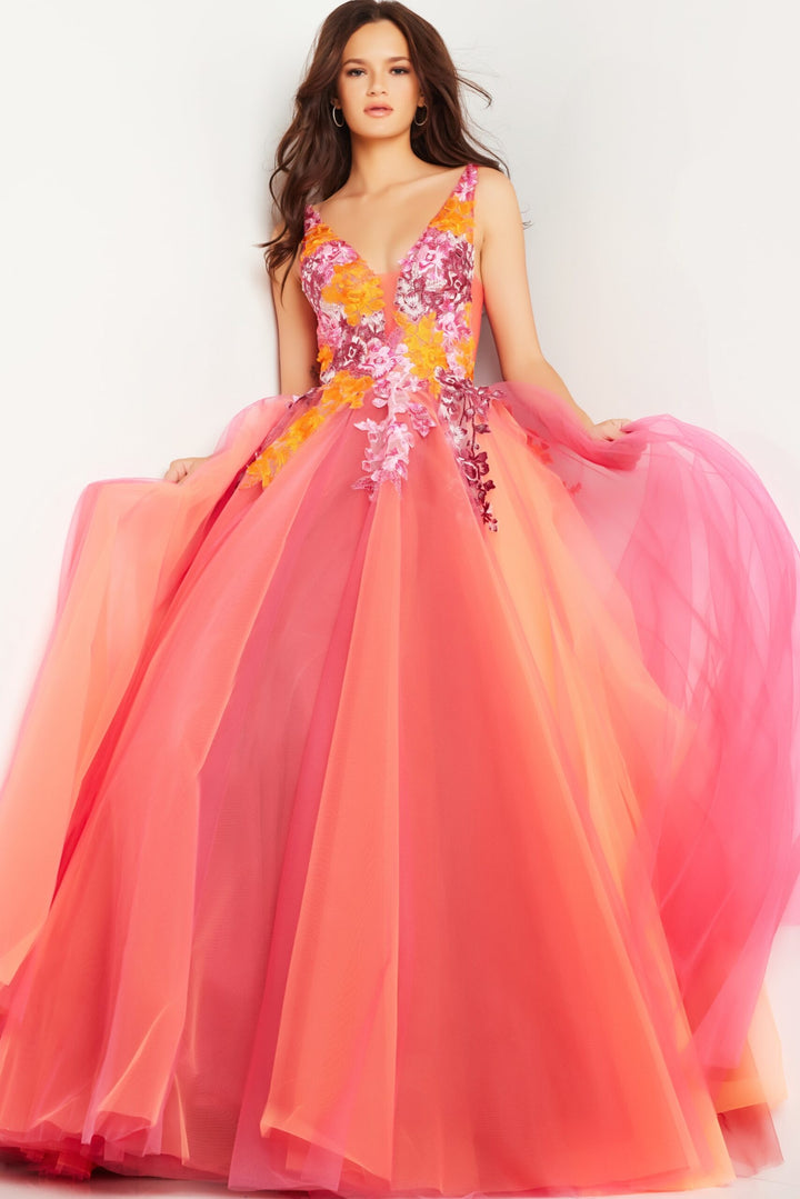 Tulle Sleeveless A-line Gown by Jovani 25800