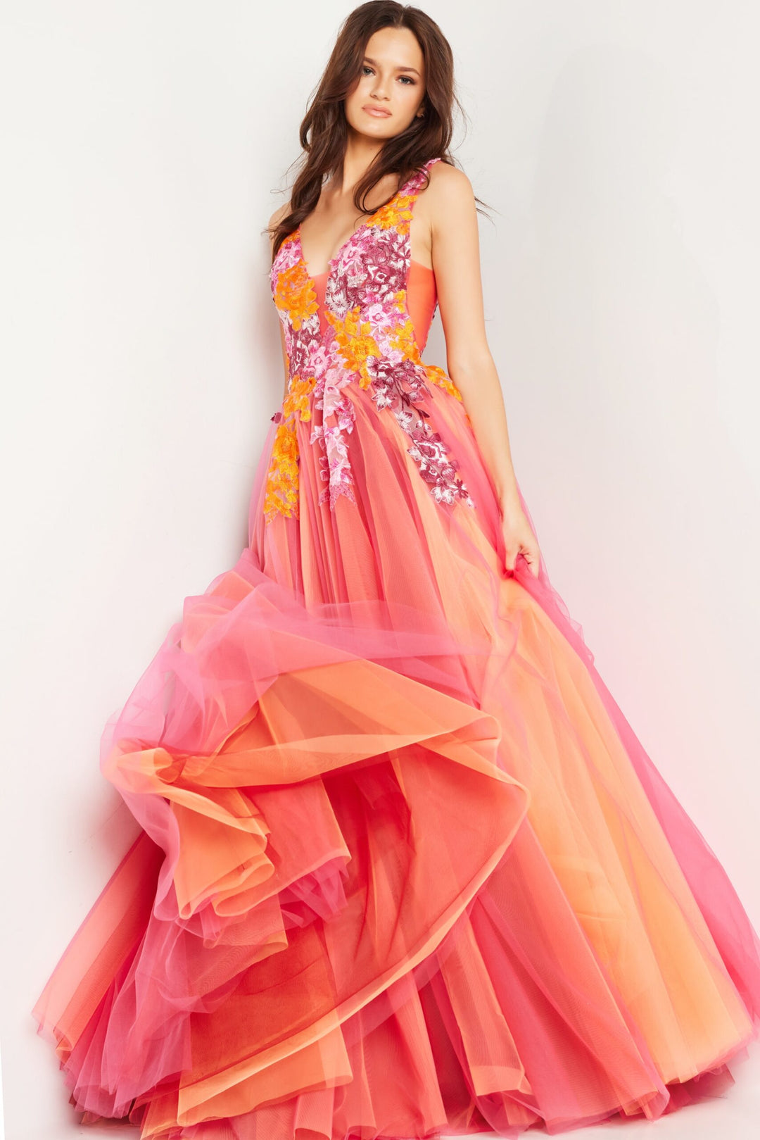 Tulle Sleeveless A-line Gown by Jovani 25800