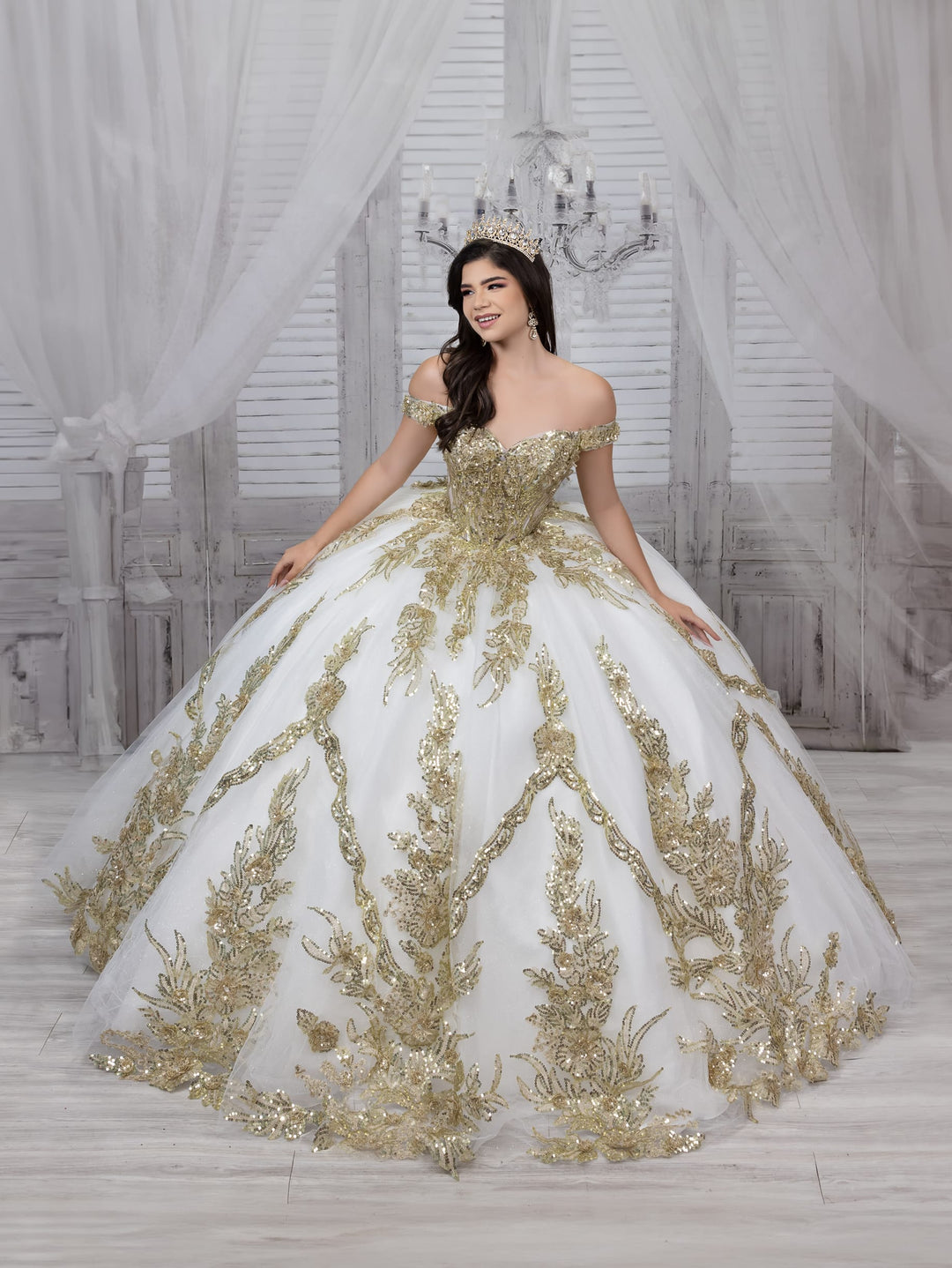 Off Shoulder Corset Quinceanera Dress by House of Wu 26063