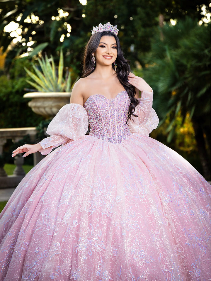 Puff Sleeve Strapless Ball Gown by LizLuo Quince 26084