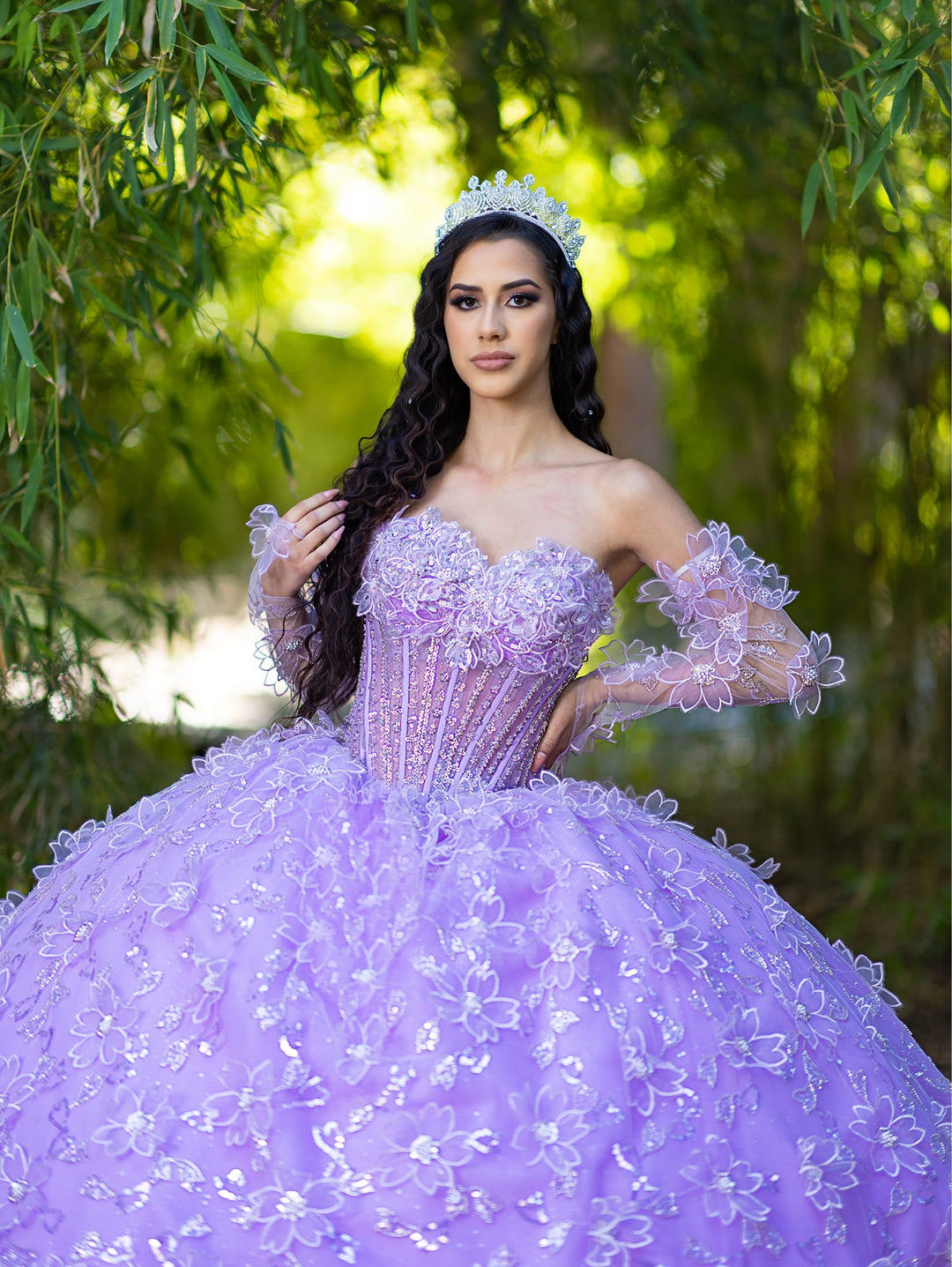 Long Sleeve Strapless Ball Gown by LizLuo Quince 26085