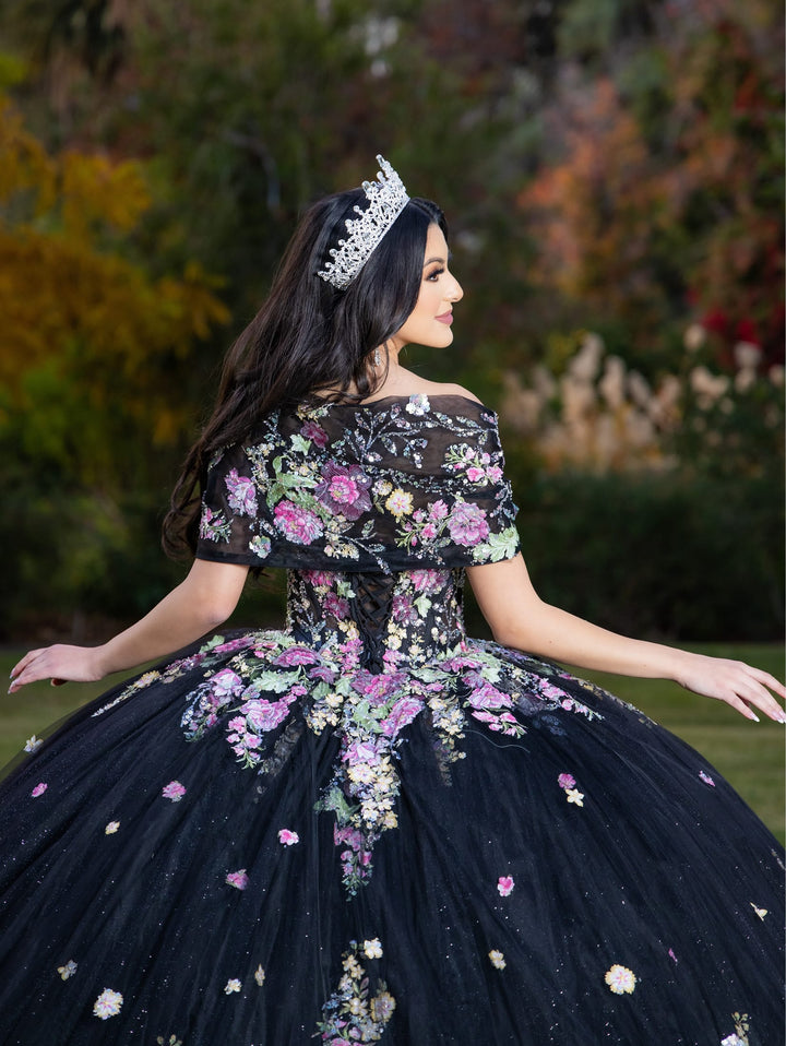 Applique Short Sleeve Ball Gown by LizLuo Quince 26088