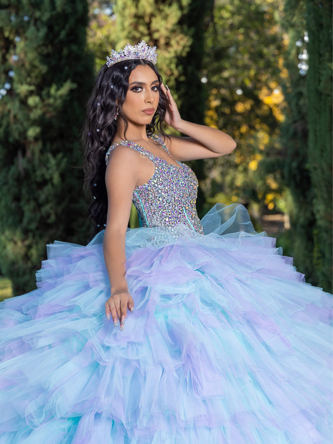 Sleeveless Ruffled Ball Gown by LizLuo Quince 26095