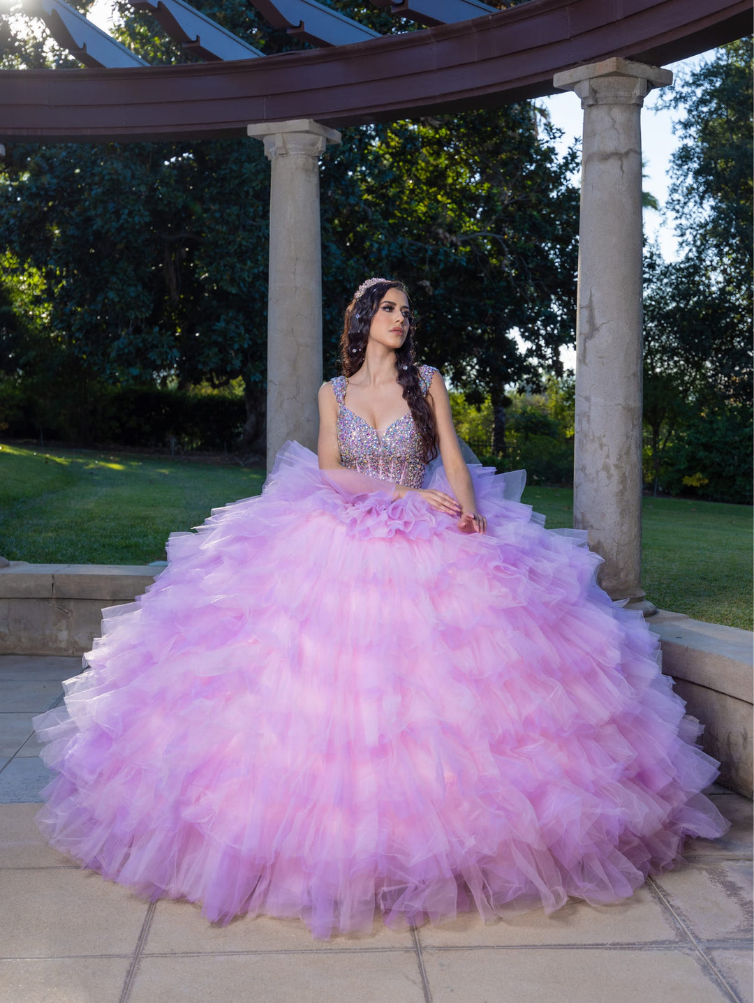 Sleeveless Ruffled Ball Gown by LizLuo Quince 26095