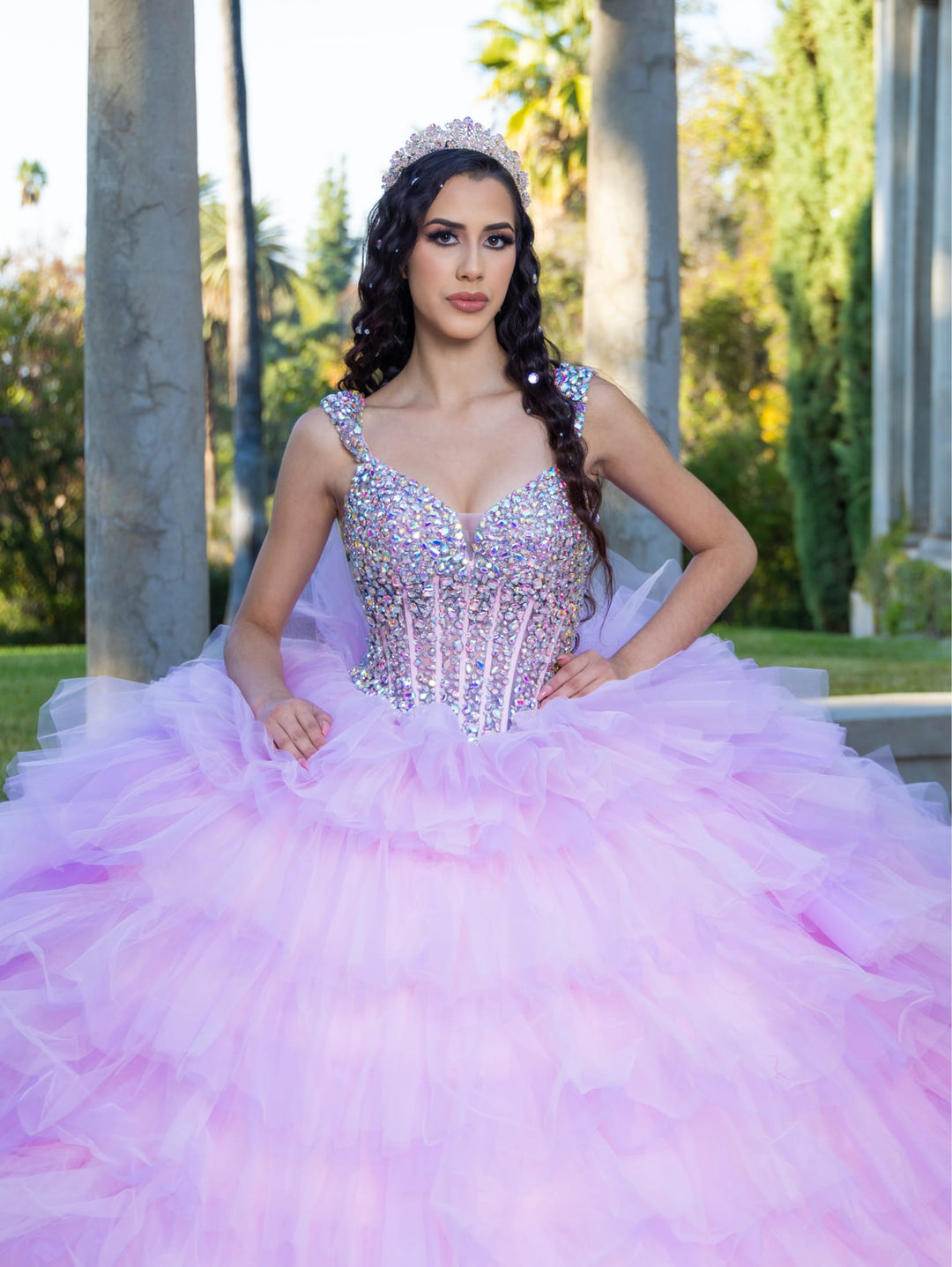 Sleeveless Ruffled Ball Gown by LizLuo Quince 26095