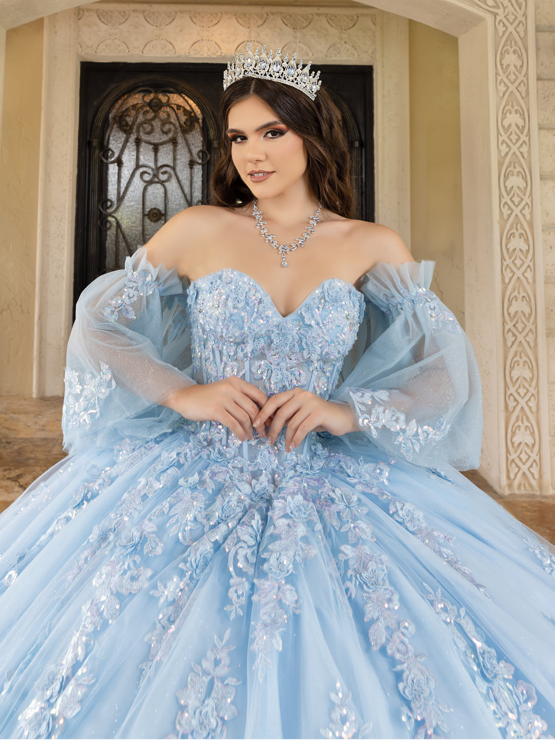 Strapless Capelet Ball Gown by LizLuo Quince 26101