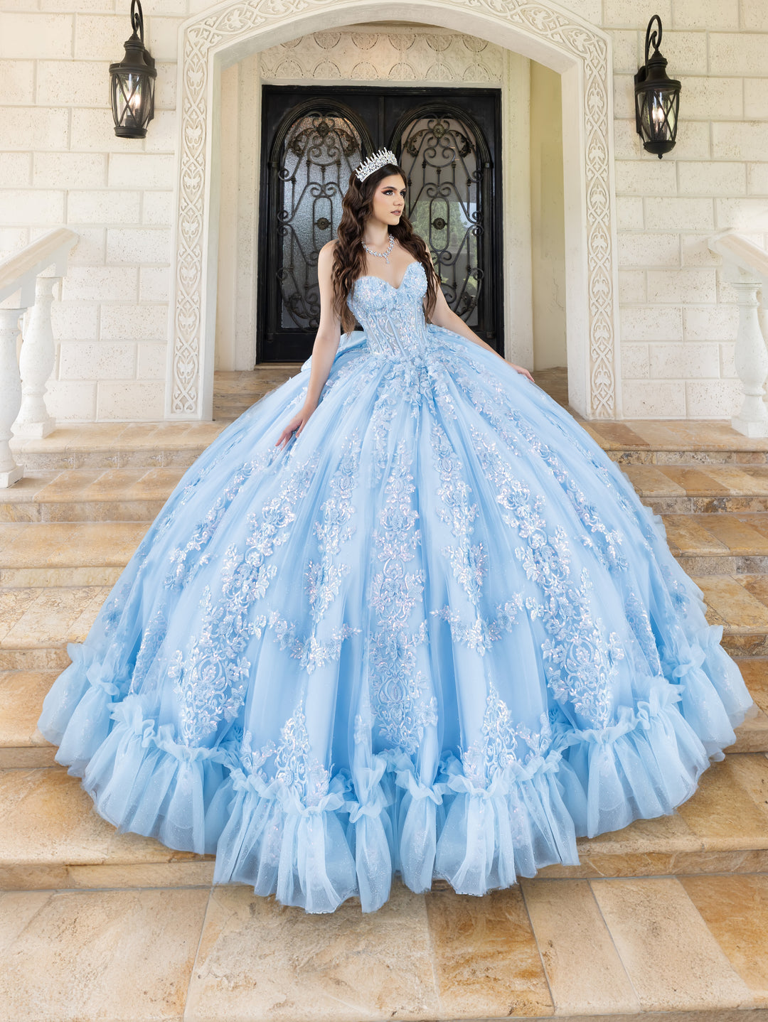 Strapless Capelet Ball Gown by LizLuo Quince 26101