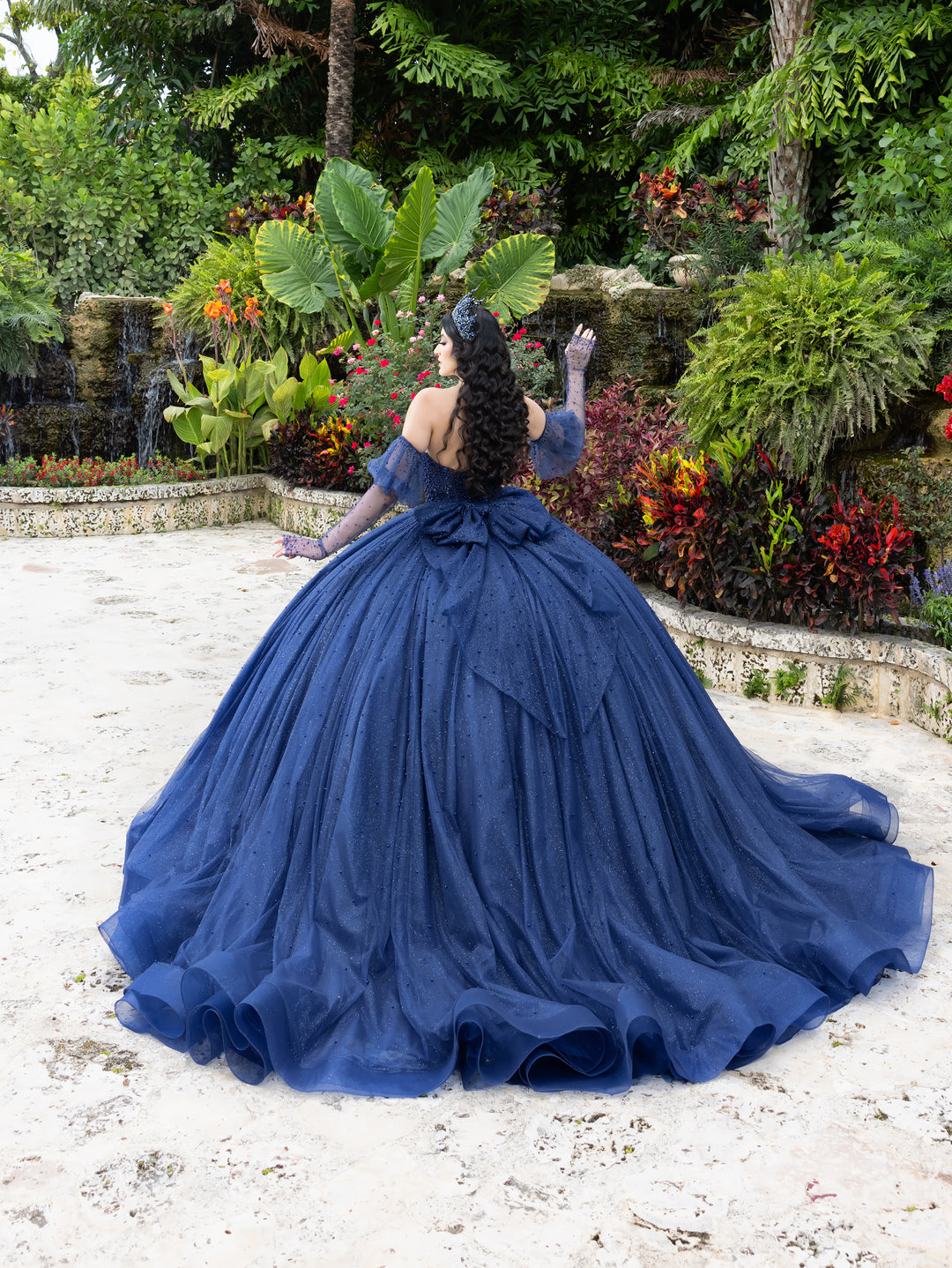 Puff Sleeve Strapless Ball Gown by LizLuo Quince 26102